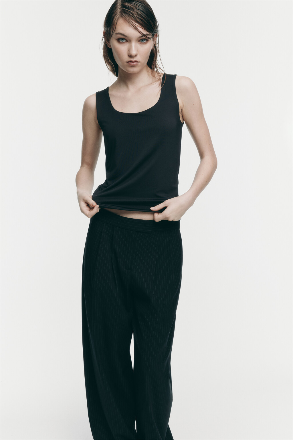 Майка SAMANTA базовая с подкладкой на груди - цвет черный - 1