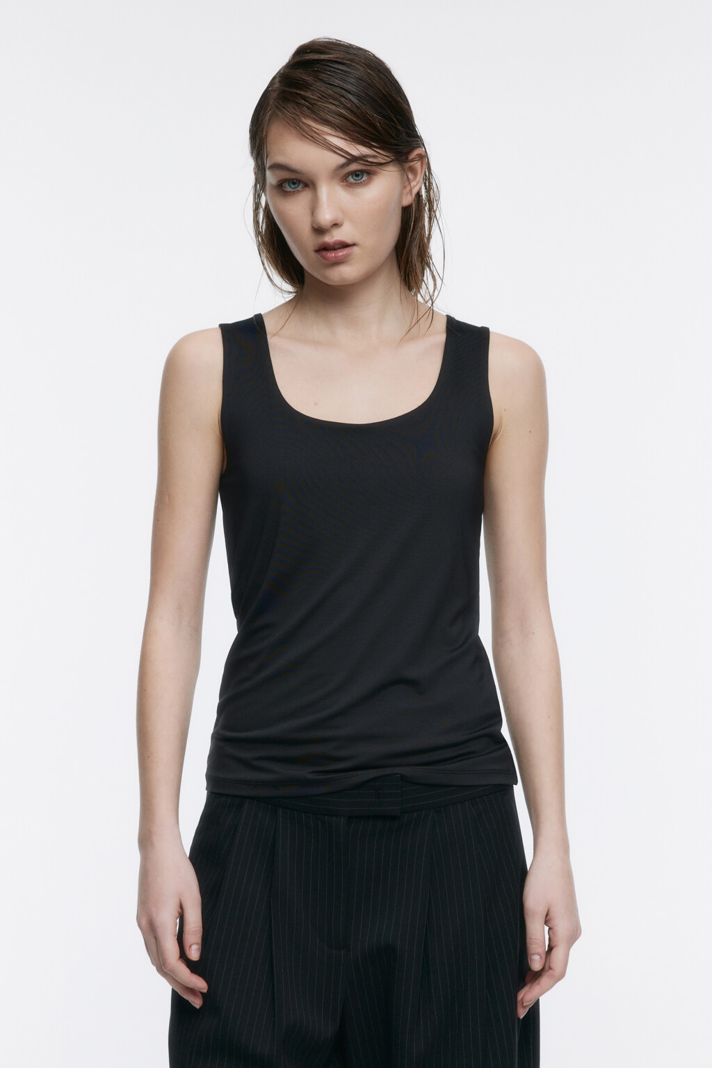 Майка SAMANTA базовая с подкладкой на груди - цвет черный - 2