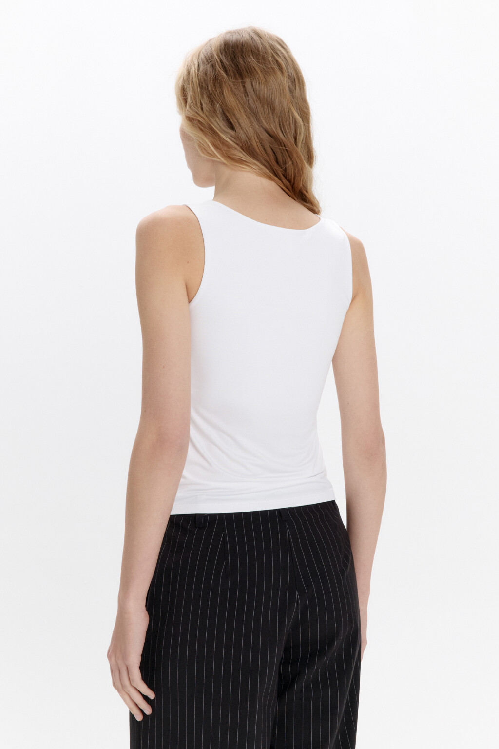 Майка SAMANTA базовая с подкладкой на груди - цвет белый - 3