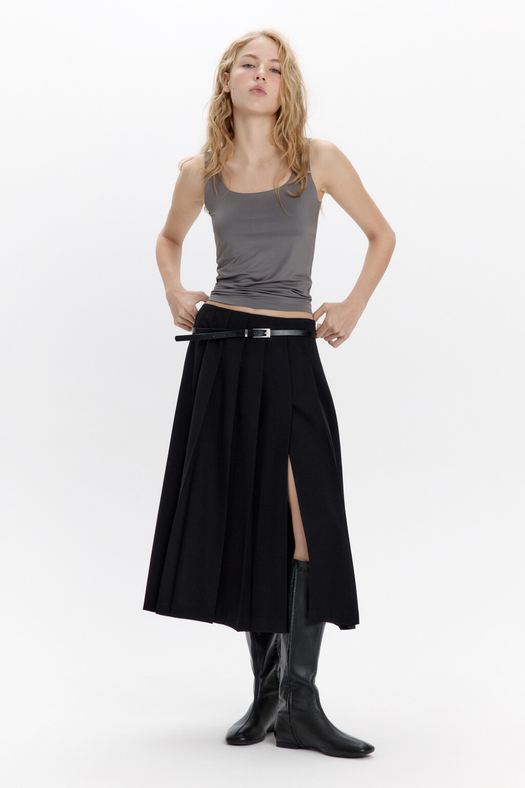 Майка SAMANTA базовая с подкладкой на груди - цвет серый - 4