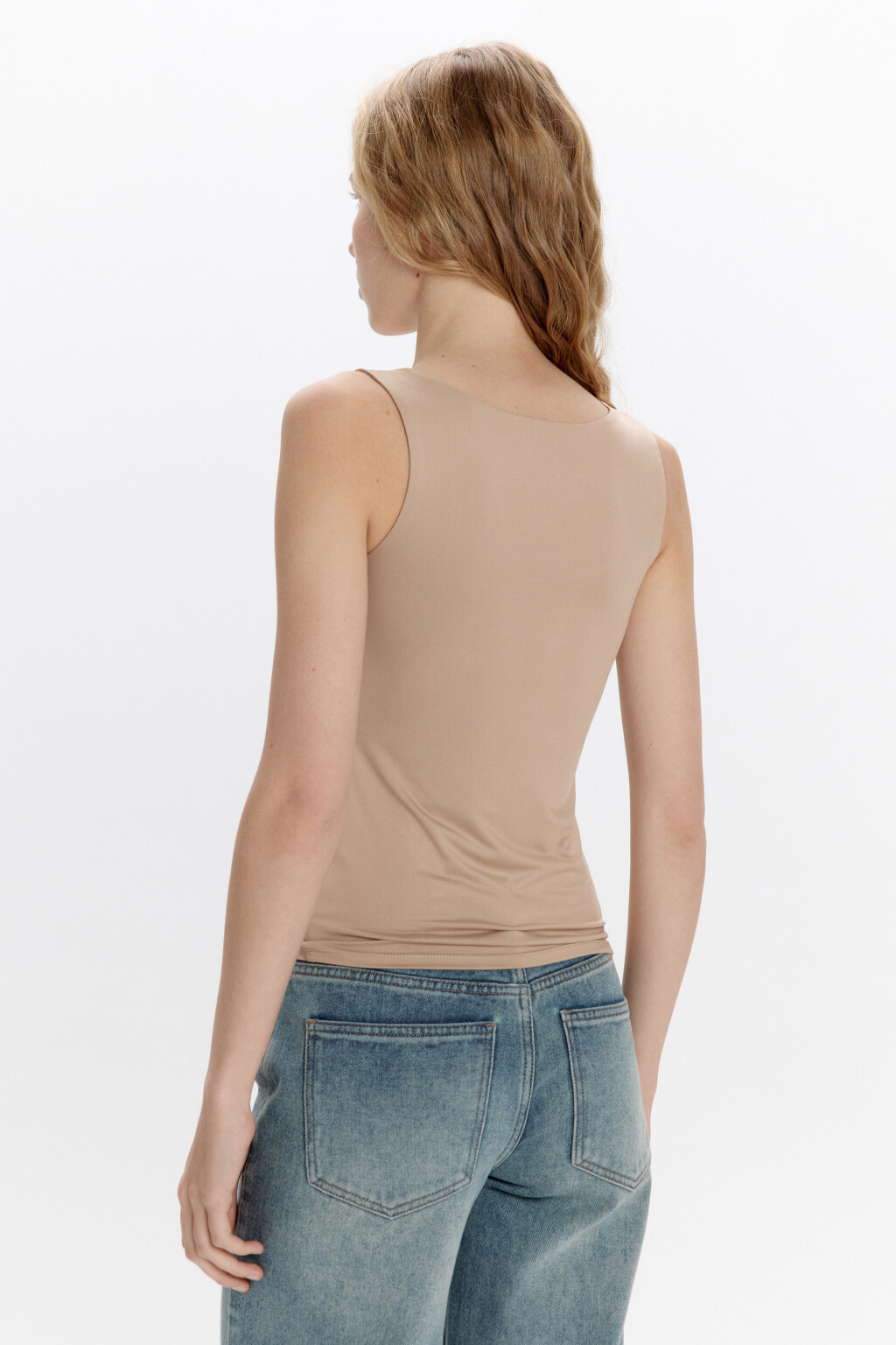 Майка SAMANTA базовая с подкладкой на груди - цвет бежевый - 4