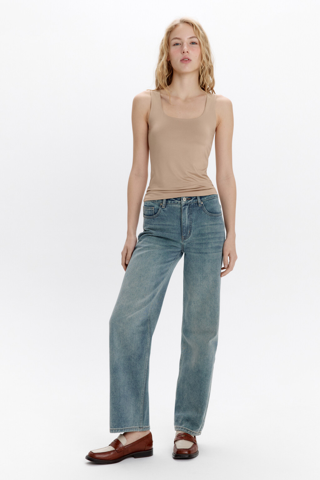 Майка SAMANTA базовая с подкладкой на груди - цвет бежевый - 5