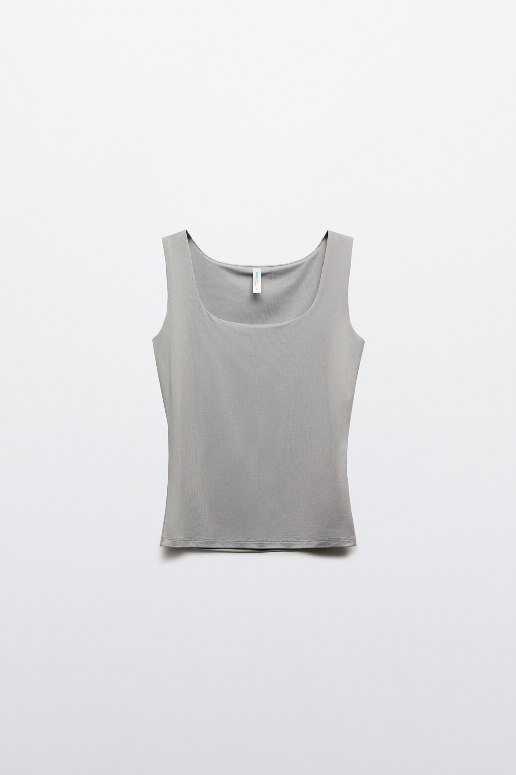 Майка гладкая на широких бретелях - цвет серый - 8