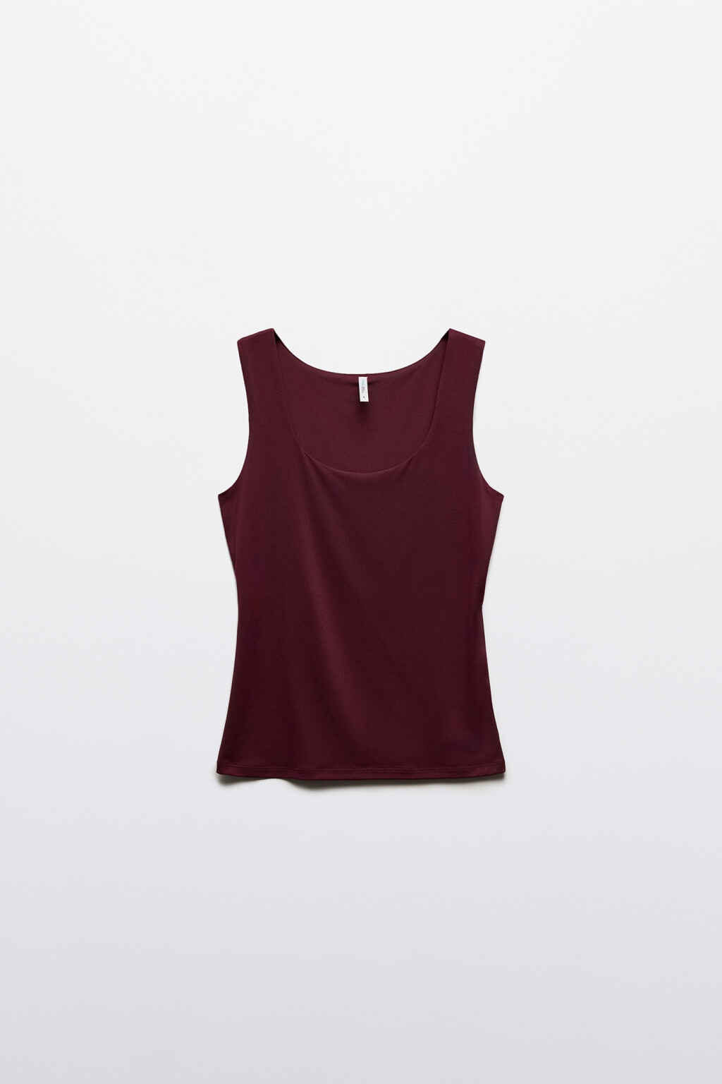 Майка гладкая на широких бретелях - цвет бордовый - 7