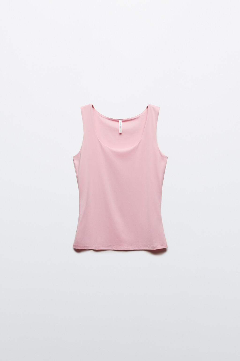Майка гладкая на широких бретелях - цвет розовый - 7