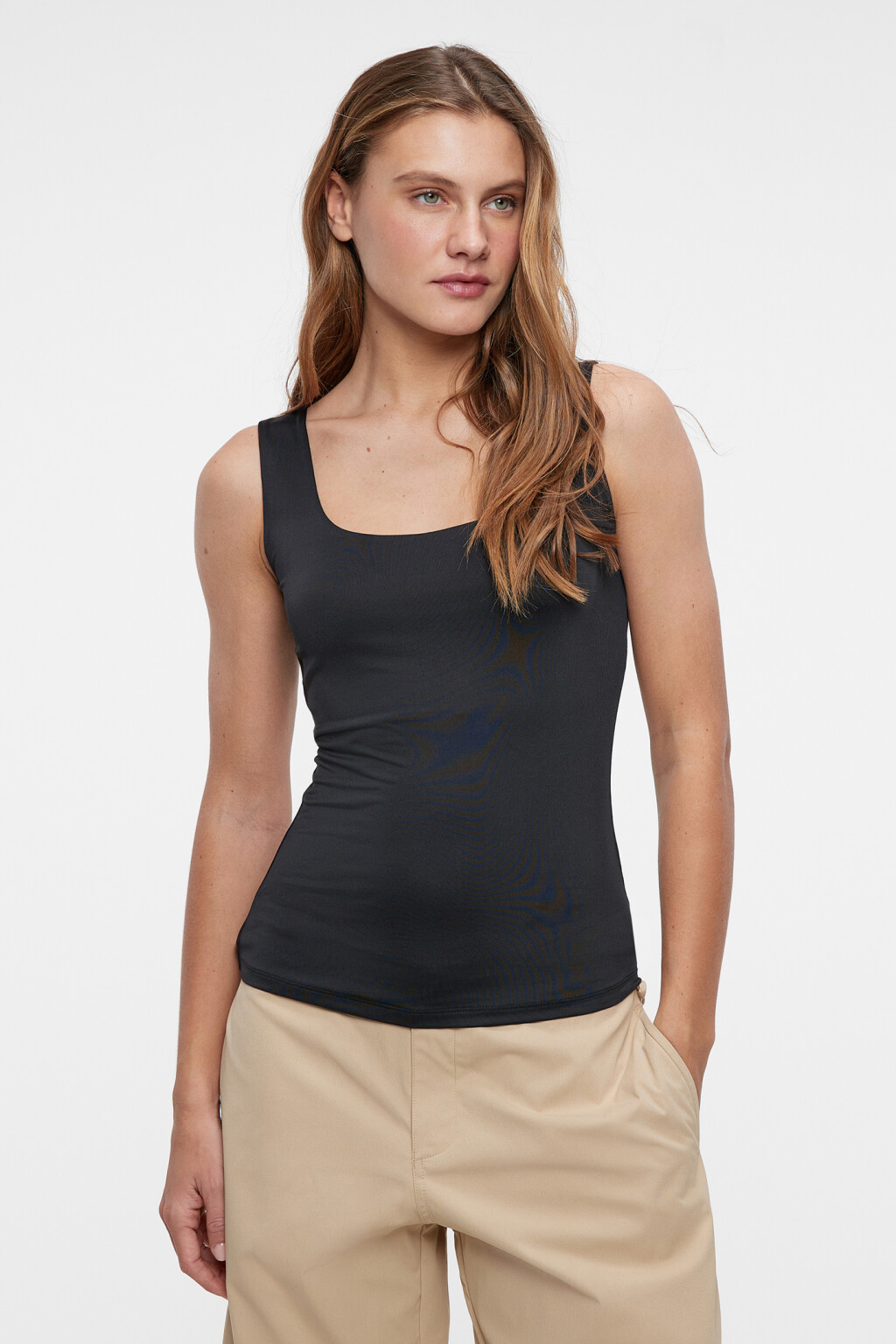 Майка-топ SAMANTA базовая на широких бретелях - цвет черный - 1