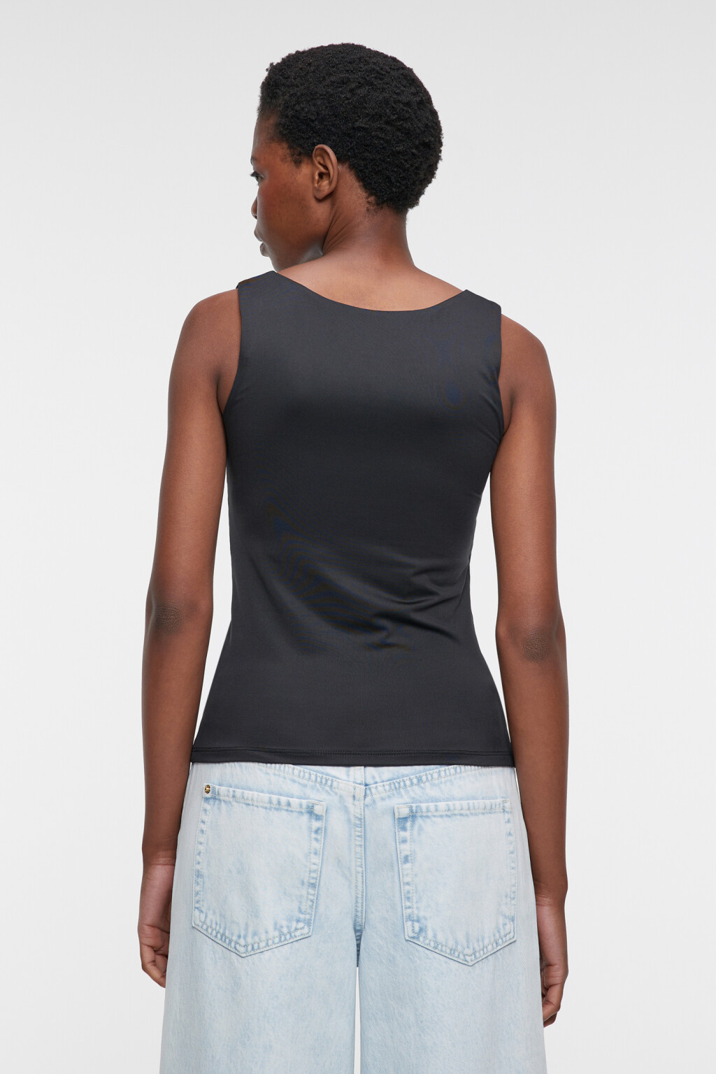 Майка SAMANTA гладкая с подкладкой на груди - цвет черный - 4