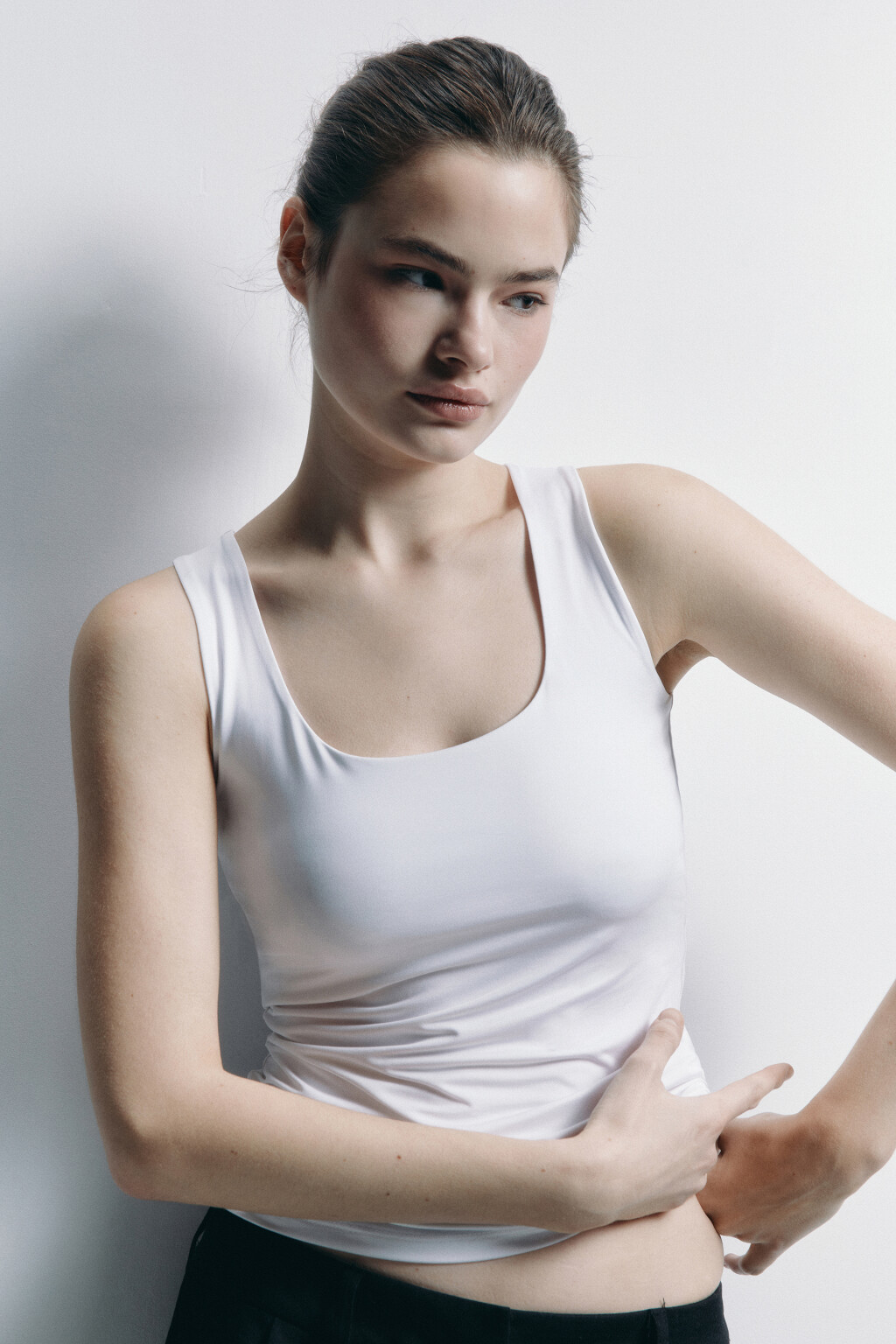 Майка SAMANTA базовая с подкладкой на груди - цвет белый - 1