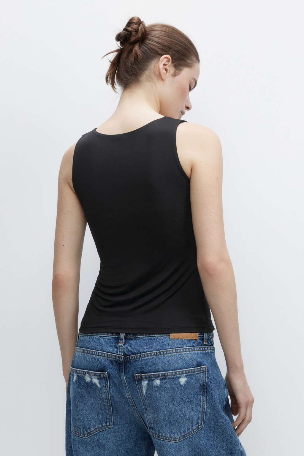 Майка SAMANTA базовая с подкладкой на груди - цвет черный - 4