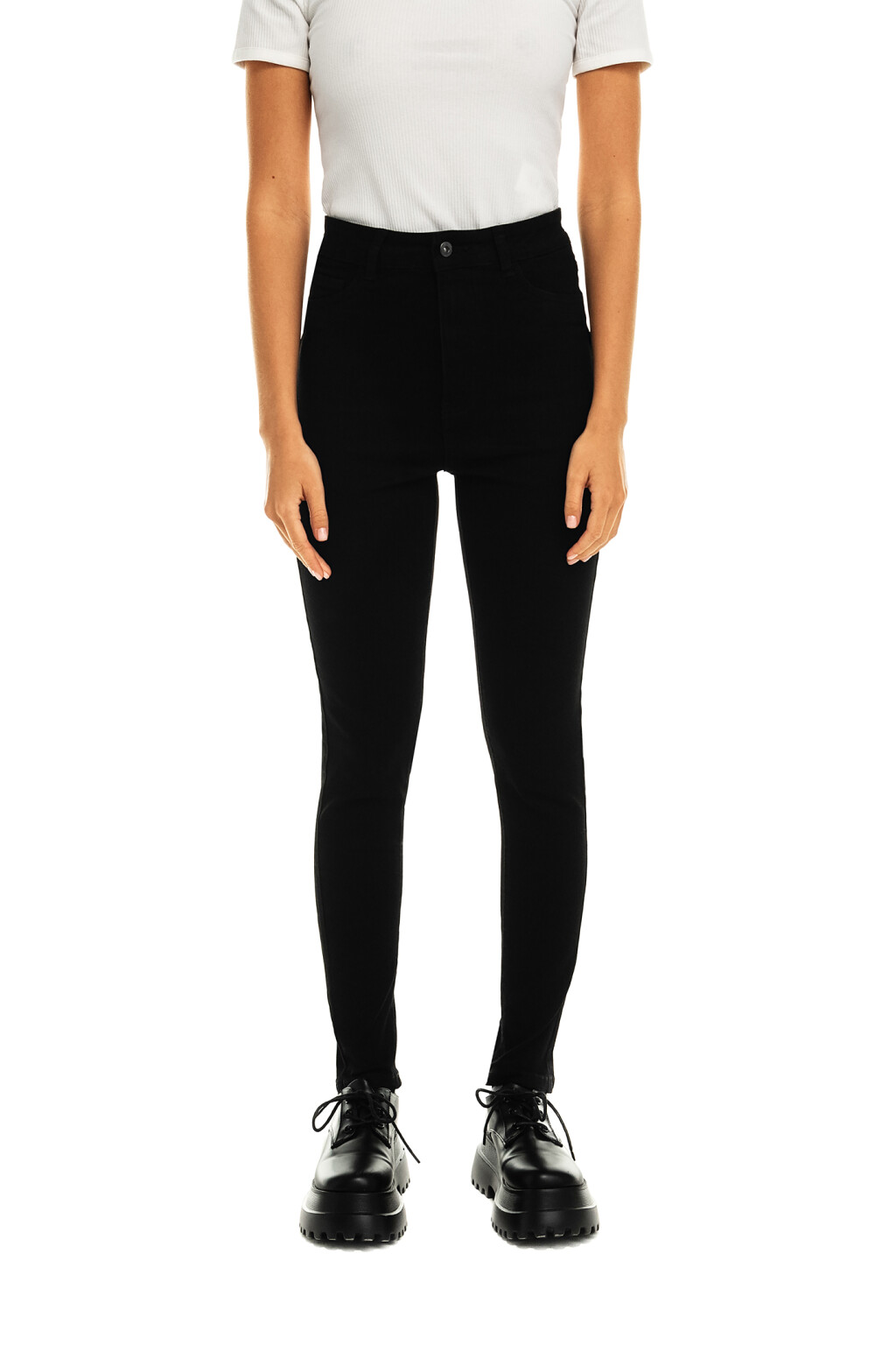 Джинсы skinny с высокой посадкой - цвет черный - 6