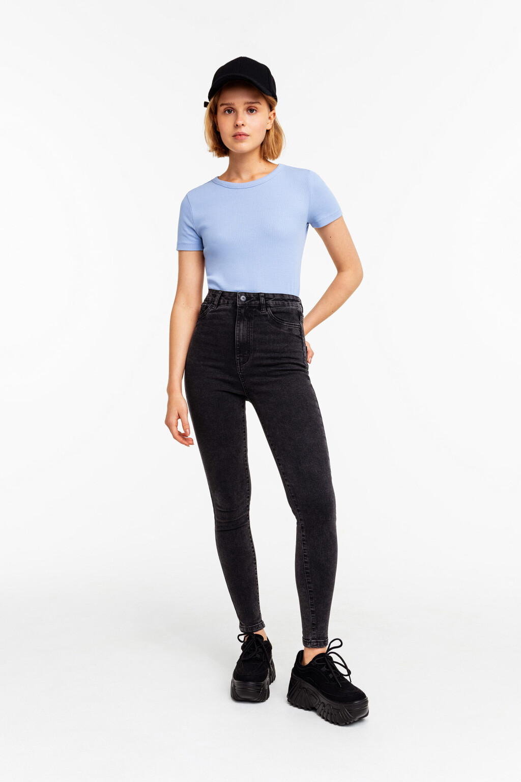 Джинсы skinny с высокой посадкой - цвет серый - 6