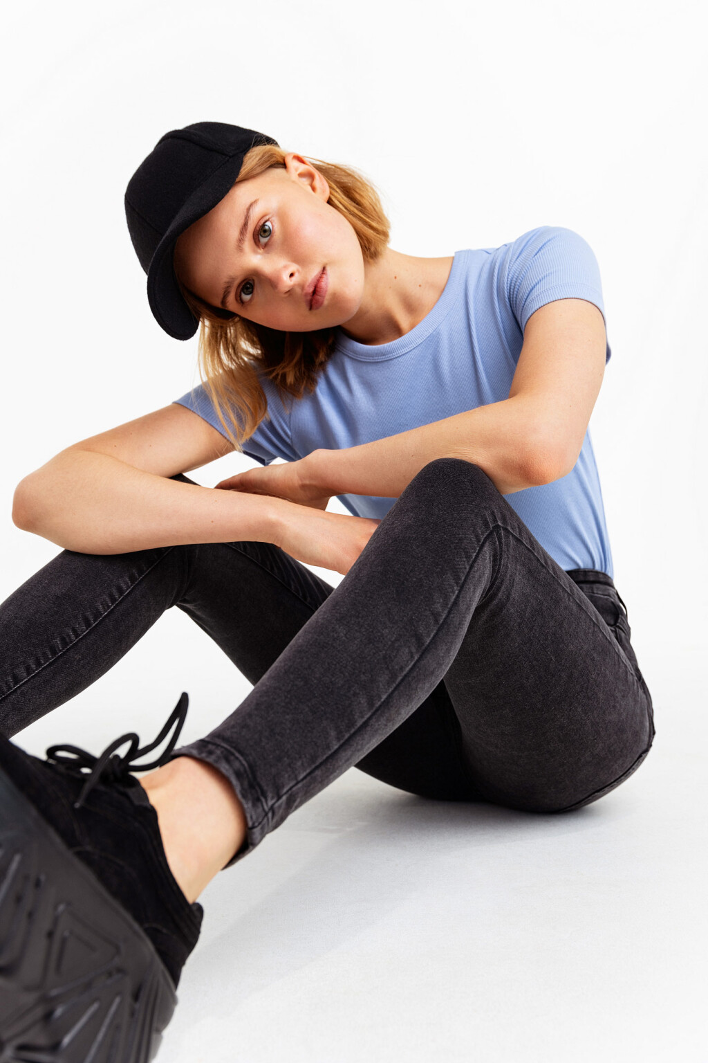 Джинсы skinny с высокой посадкой - цвет серый - 3