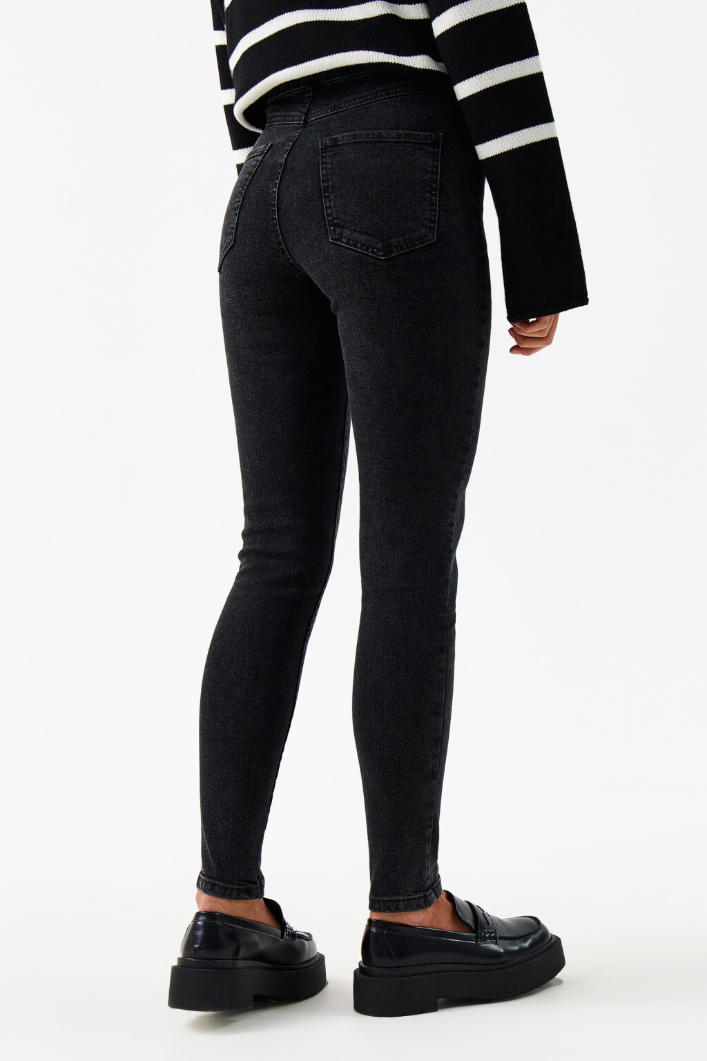 Джинсы skinny с высокой посадкой - цвет серый - 2