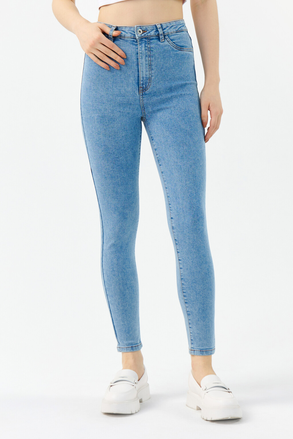 Джинсы skinny с высокой посадкой skinny-fit4, цвет: голубой (101) по ...
