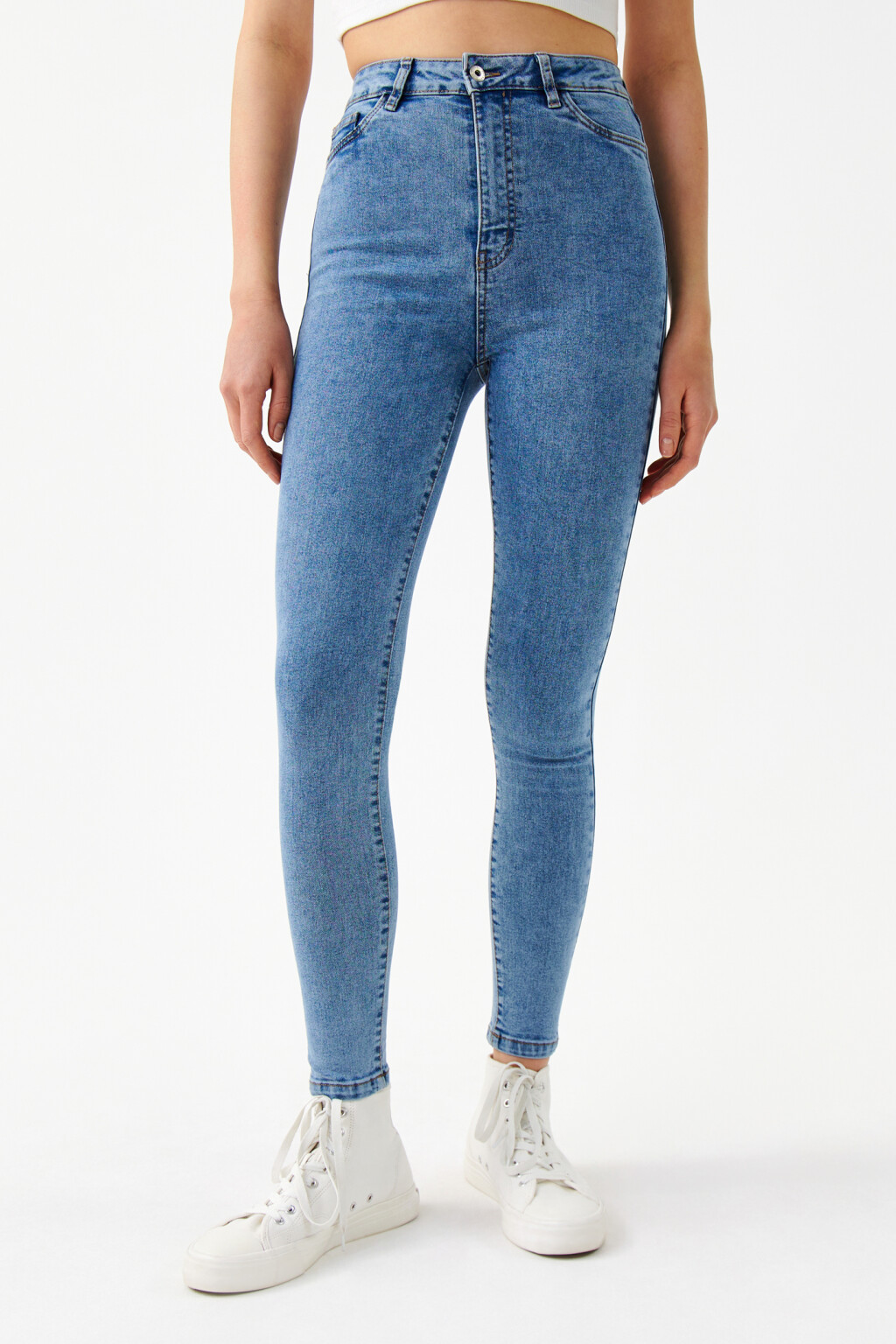 Джинсы skinny с высокой посадкой skinny-fit4, цвет: голубой (102) по ...
