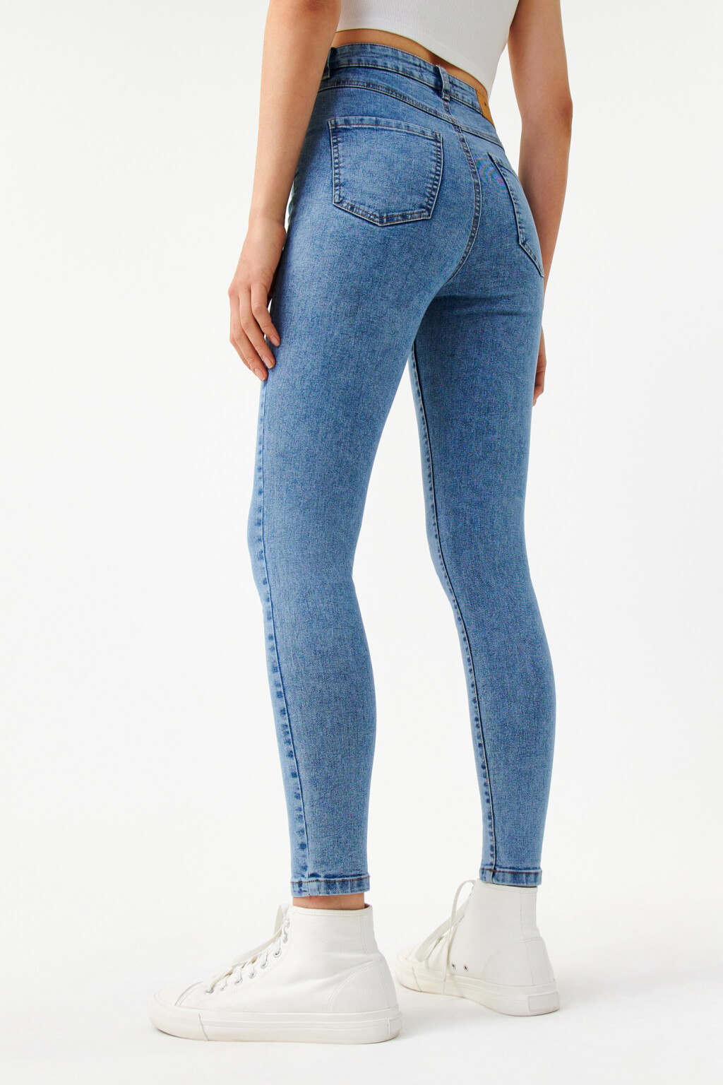 Джинсы skinny с высокой посадкой - цвет голубой - 2