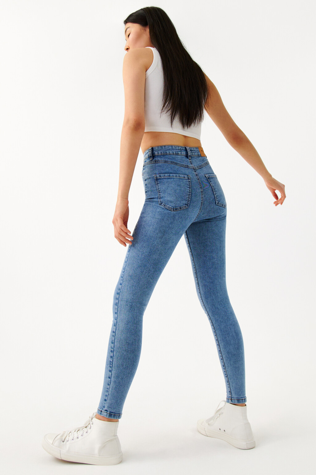 Джинсы skinny с высокой посадкой - цвет голубой - 7