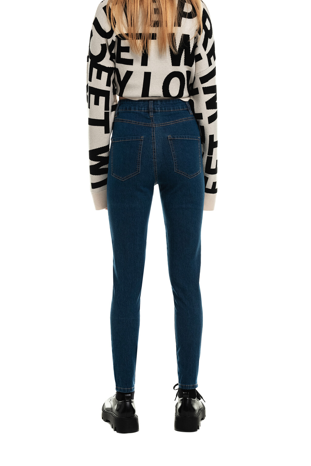 Джинсы skinny с высокой посадкой - цвет голубой - 12