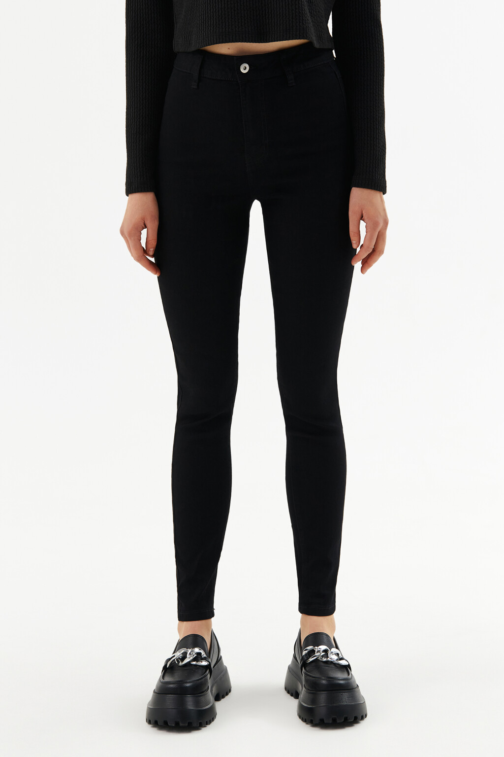 Джинсы skinny с высокой посадкой - цвет черный - 11