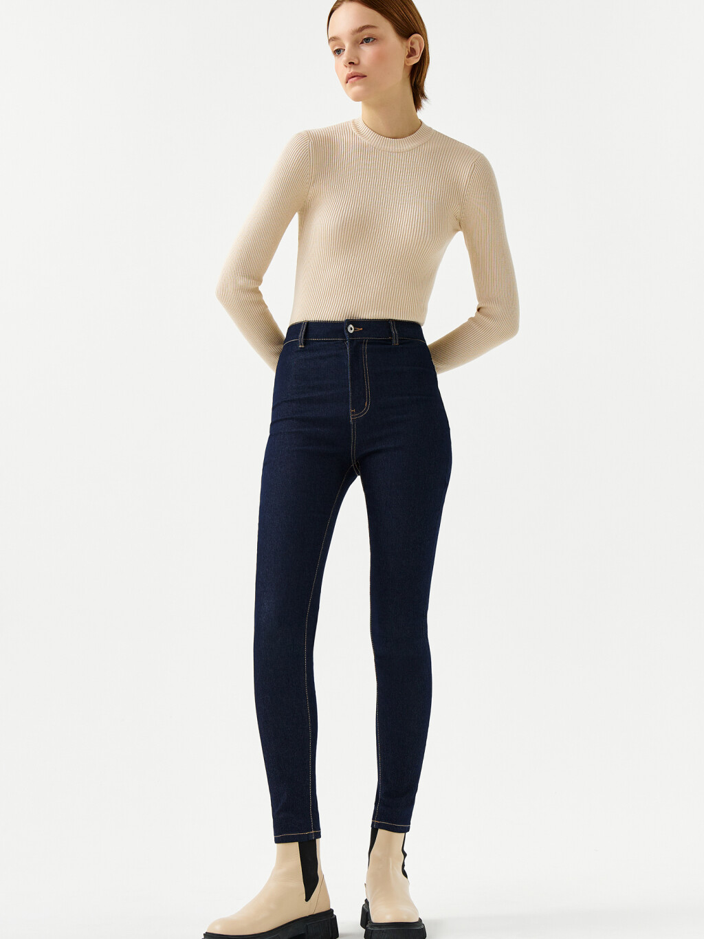 Джинсы skinny с высокой посадкой - цвет синий - 6