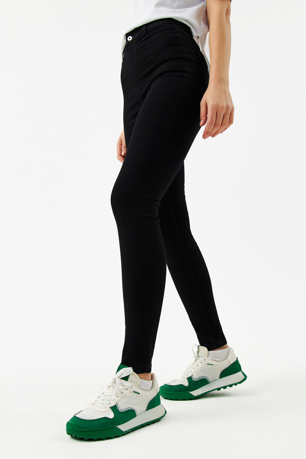 Джинсы skinny с высокой посадкой - цвет черный - 3