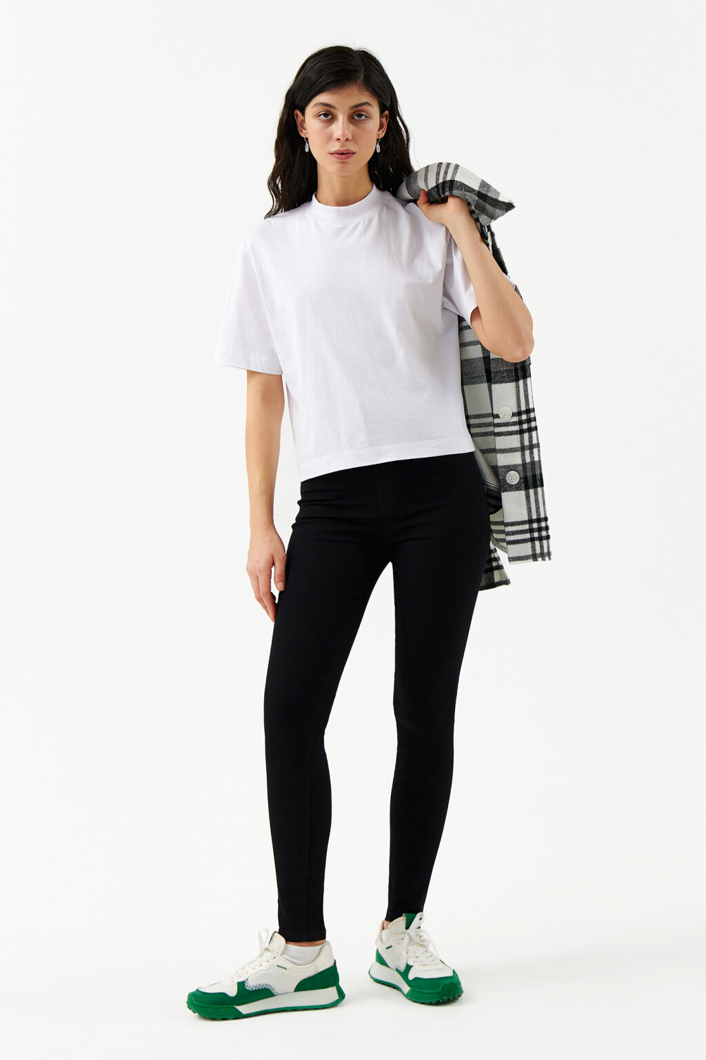 Джинсы skinny с высокой посадкой - цвет черный - 4