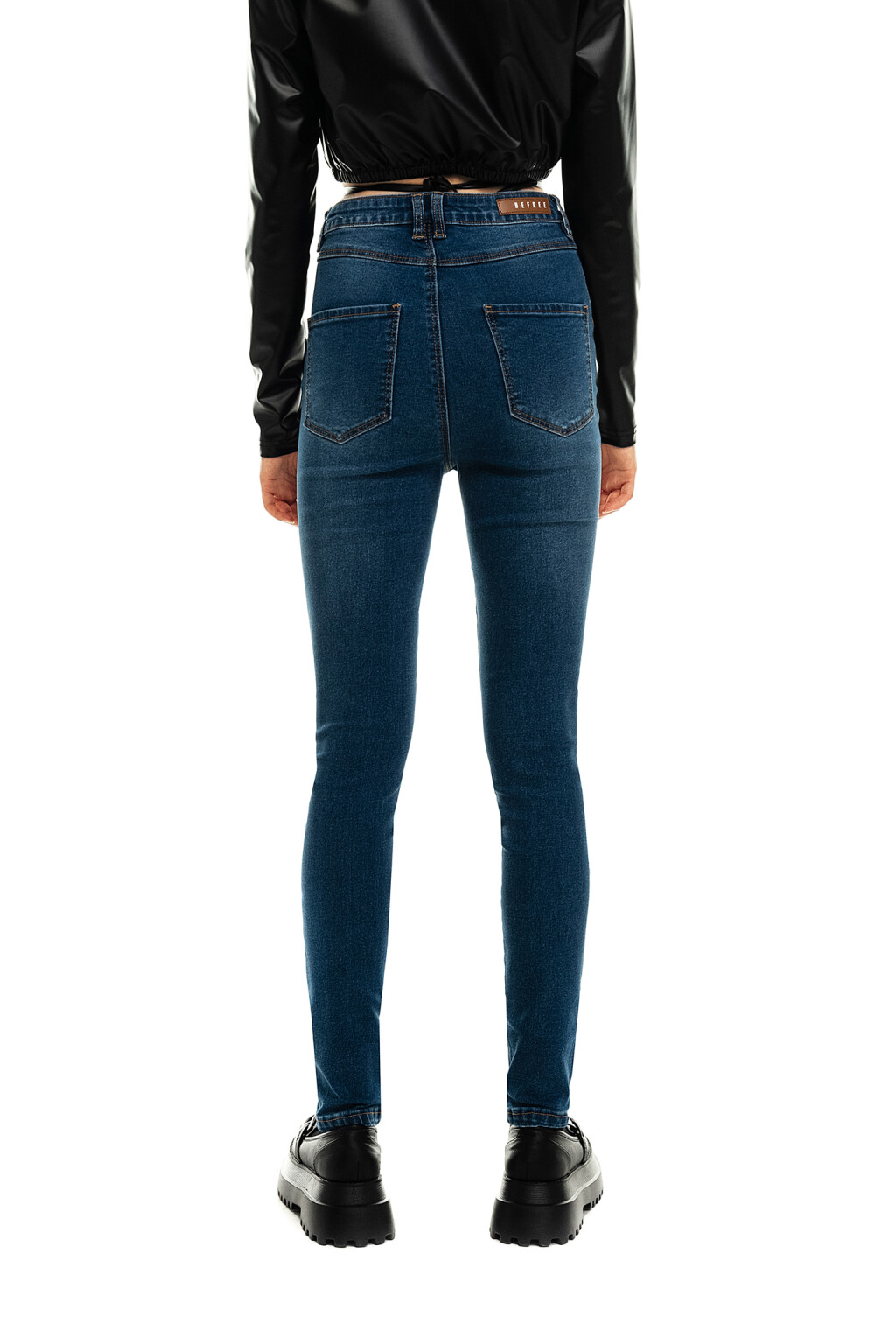 Джинсы skinny с высокой посадкой - цвет голубой - 4