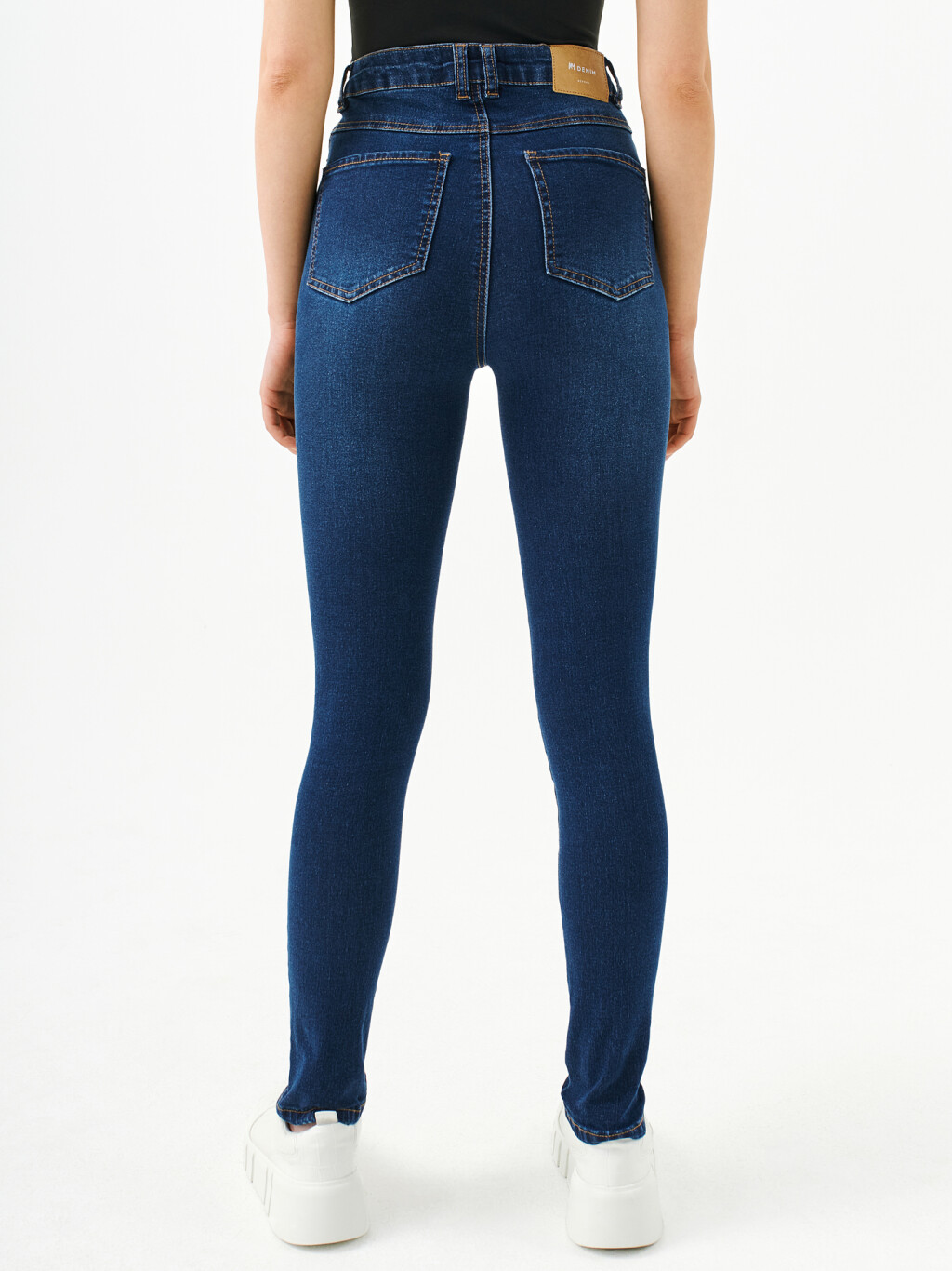 Джинсы skinny с высокой посадкой - цвет синий - 2