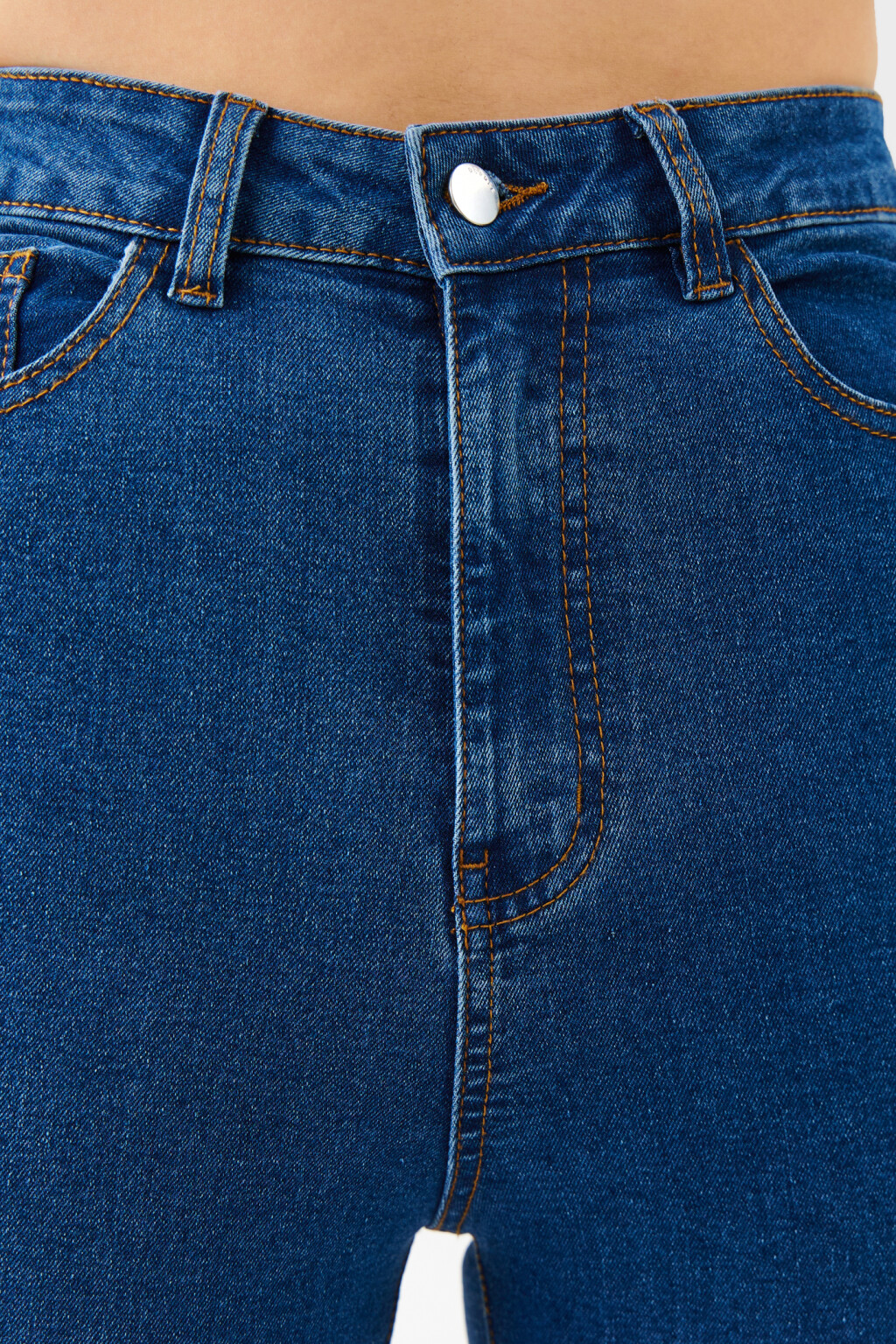 Джинсы skinny базовые с высокой посадкой - цвет голубой - 5