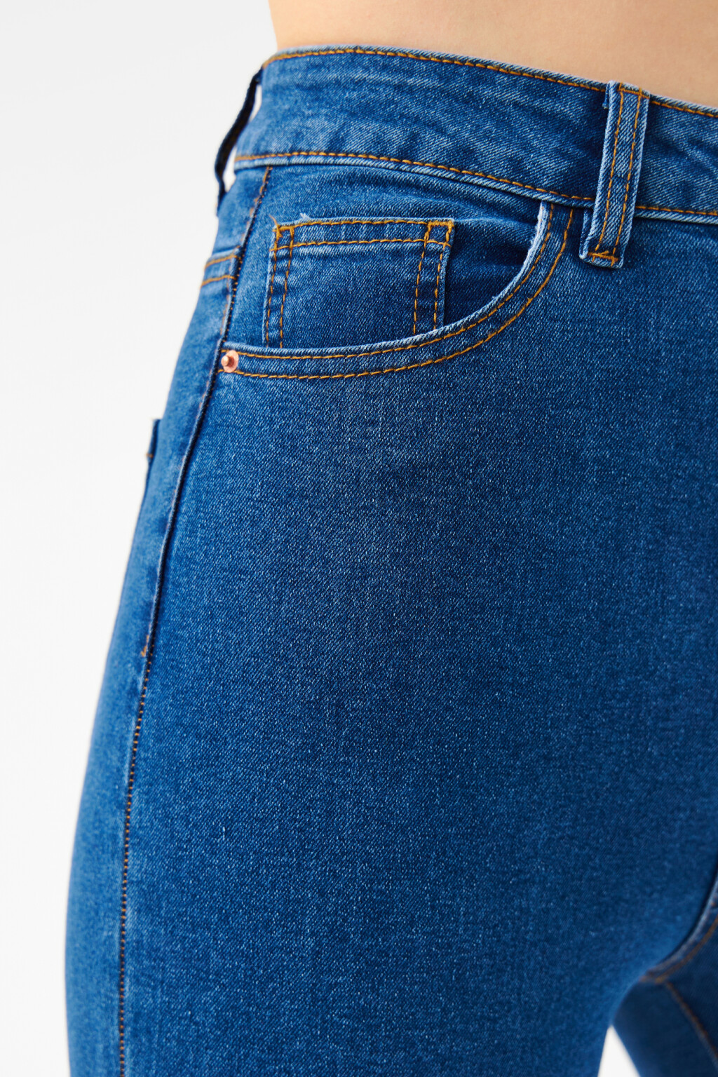 Джинсы skinny базовые с высокой посадкой - цвет голубой - 6