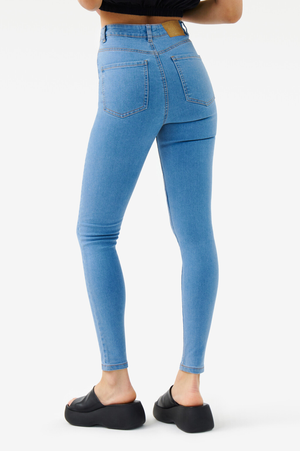 Джинсы skinny с высокой посадкой - цвет голубой - 2