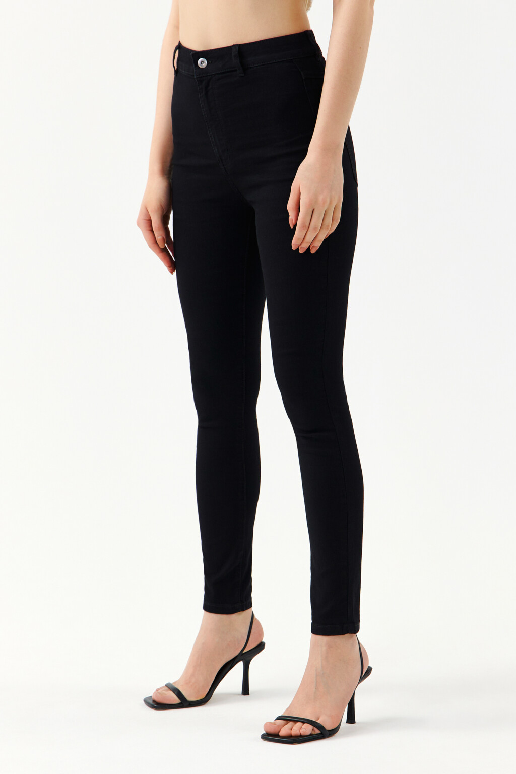 Джинсы skinny с высокой посадкой - цвет черный - 3