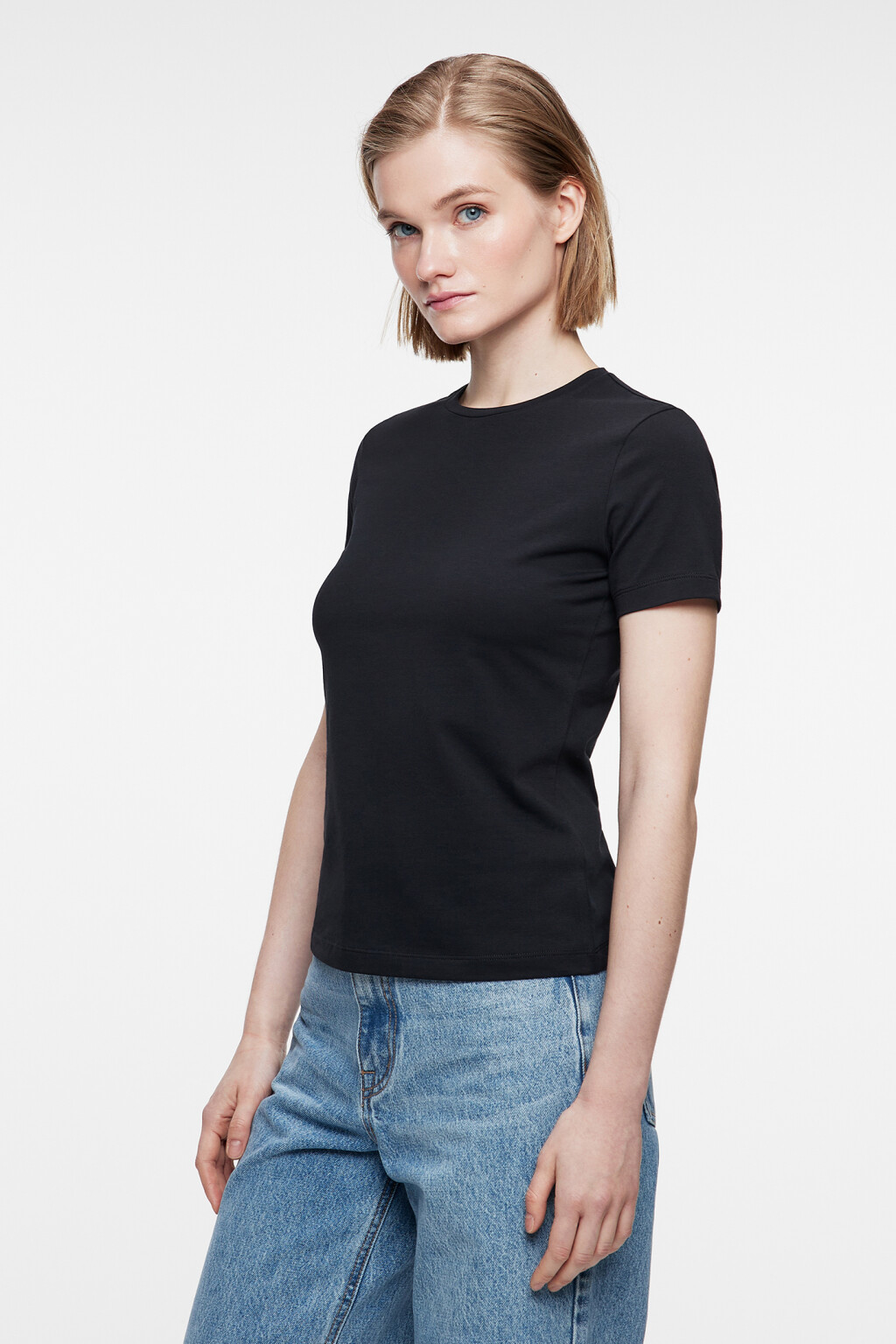 Футболка SLIM хлопковая базовая - цвет черный - 3