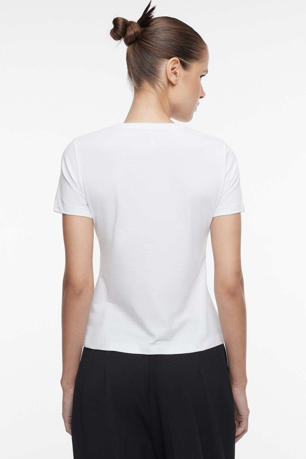 Футболка SLIM хлопковая базовая - цвет белый - 4