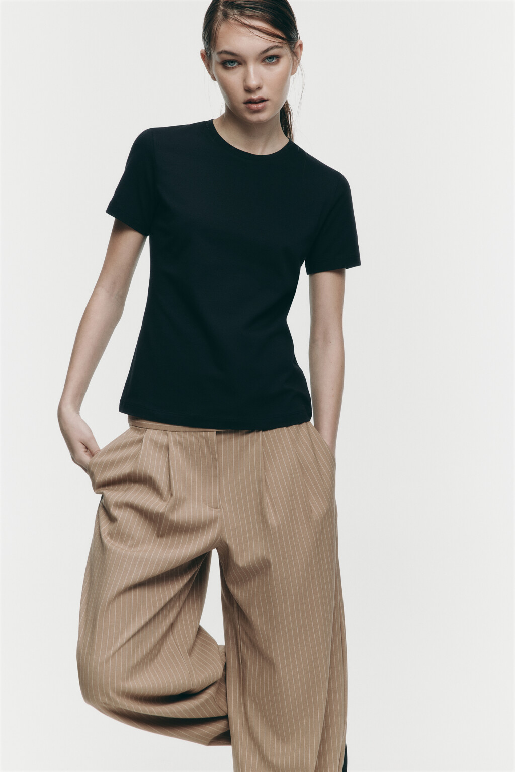 Футболка SLIM базовая хлопковая - цвет черный - 1