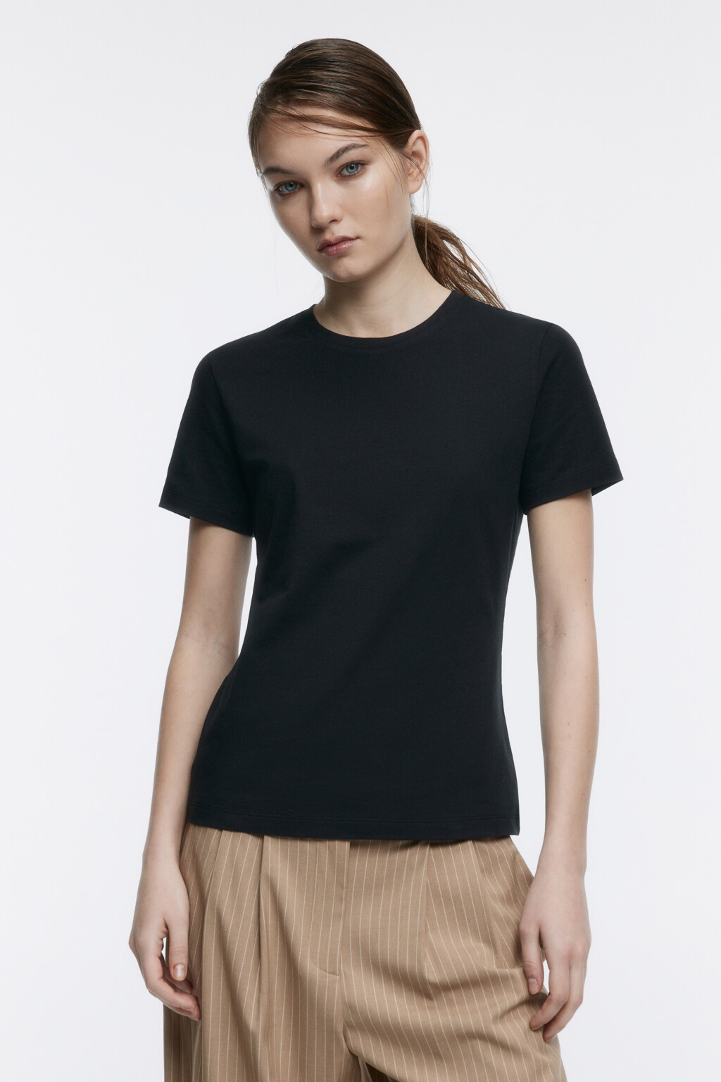 Футболка SLIM базовая хлопковая - цвет черный - 2