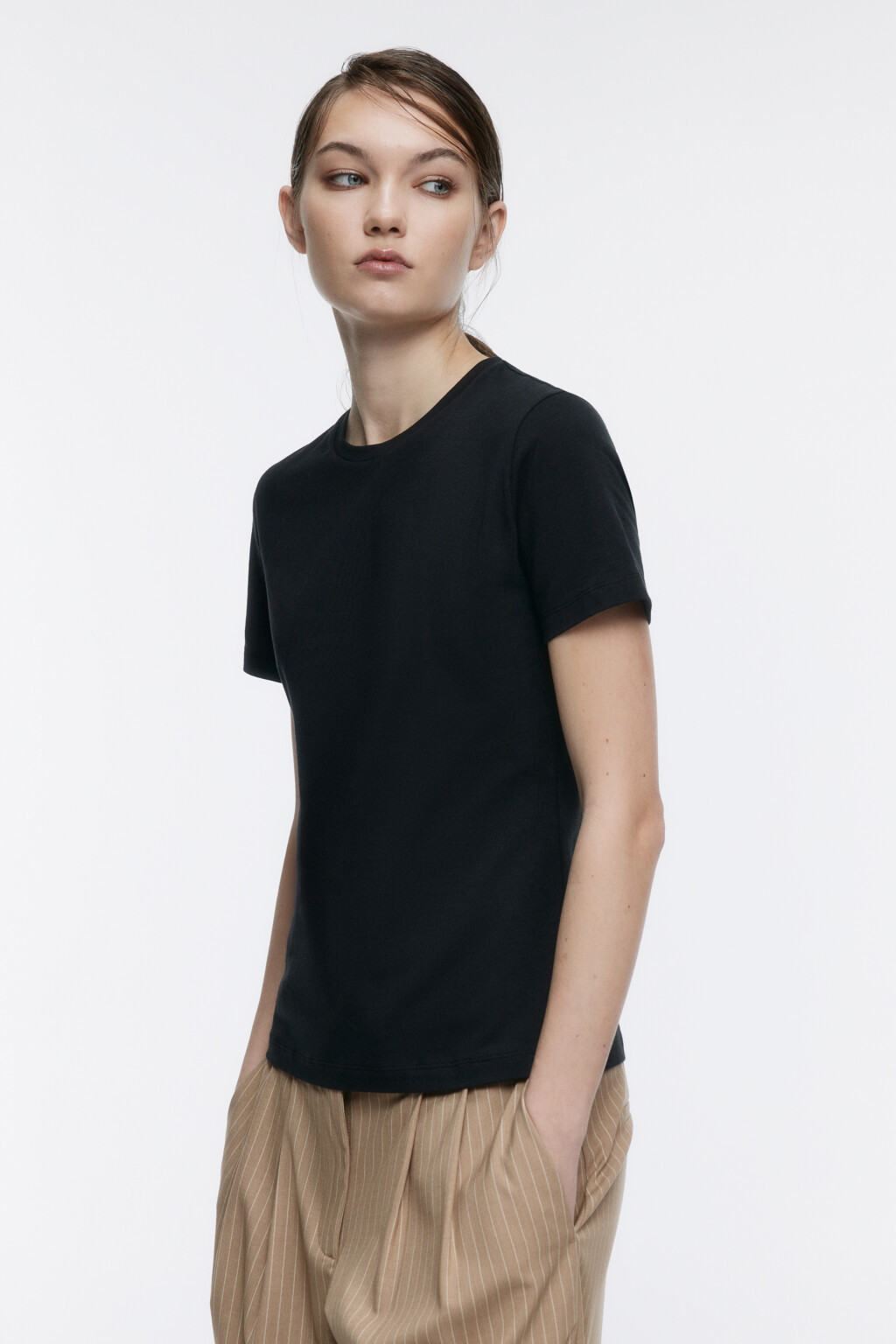 Футболка SLIM базовая хлопковая - цвет черный - 3