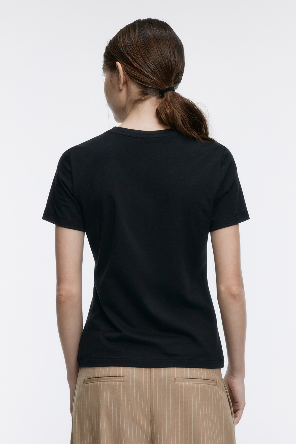 Футболка SLIM базовая хлопковая - цвет черный - 4