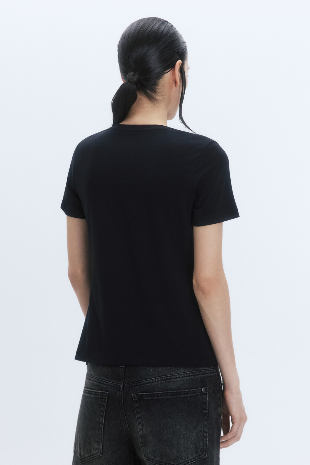 Футболка SLIM базовая хлопковая - цвет черный - 4