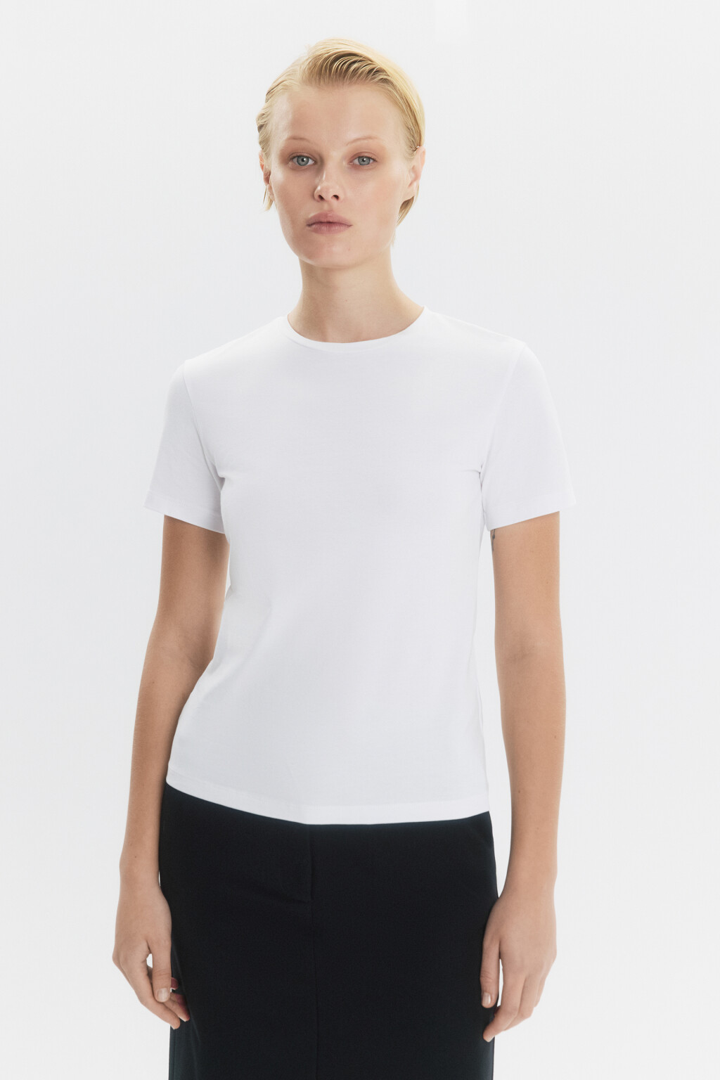 Футболка SLIM облегающая базовая - цвет белый - 2