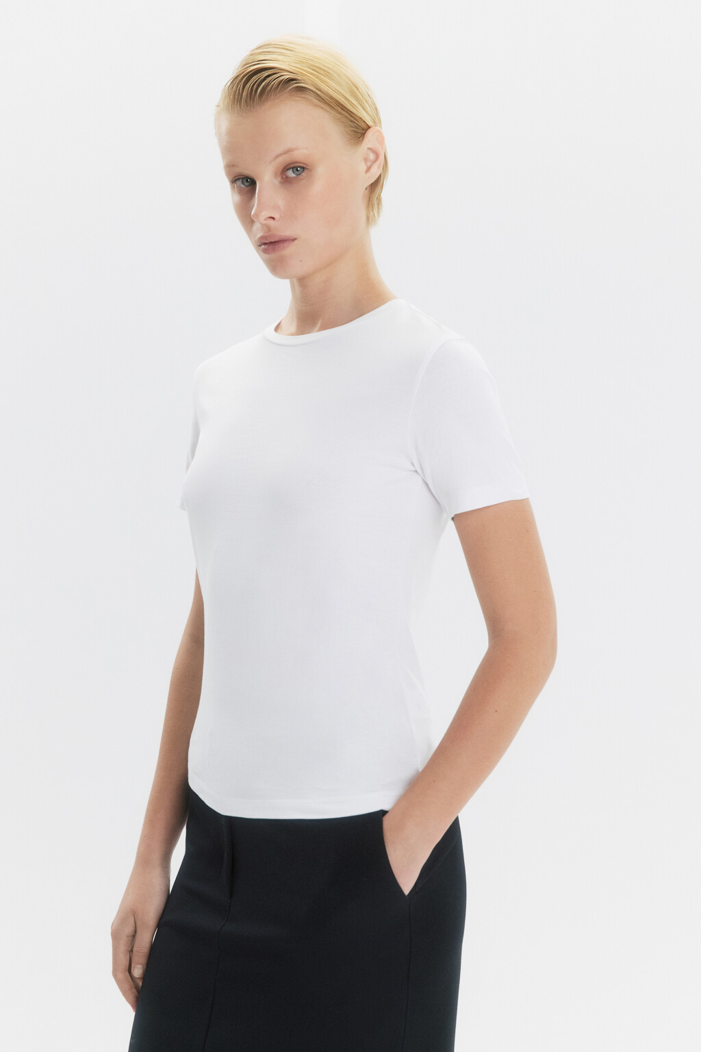 Футболка SLIM облегающая базовая - цвет белый - 3