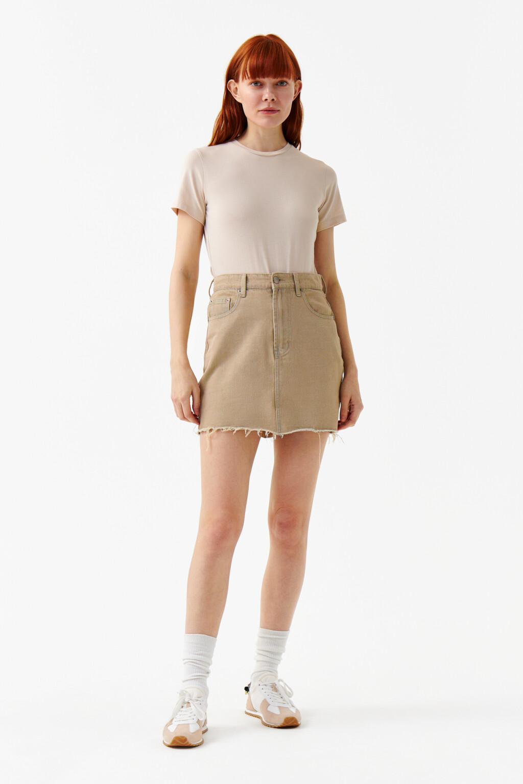 Футболка базовая укороченная - цвет бежевый - 4