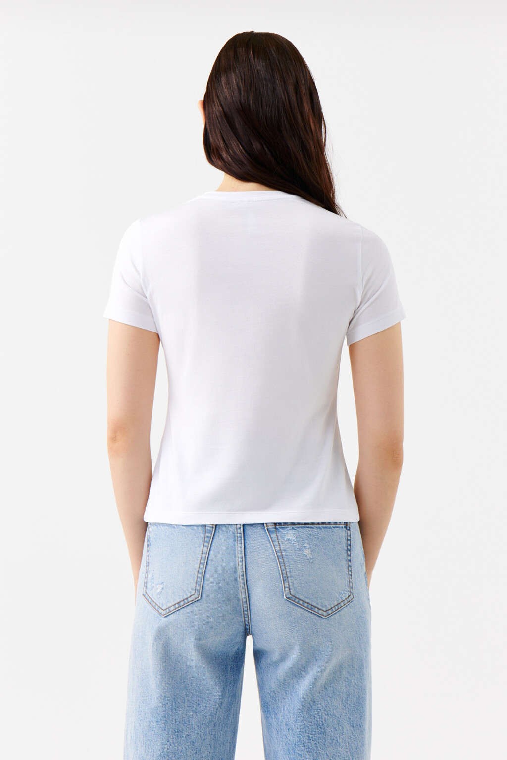 Футболка SLIM хлопковая базовая - цвет белый - 3