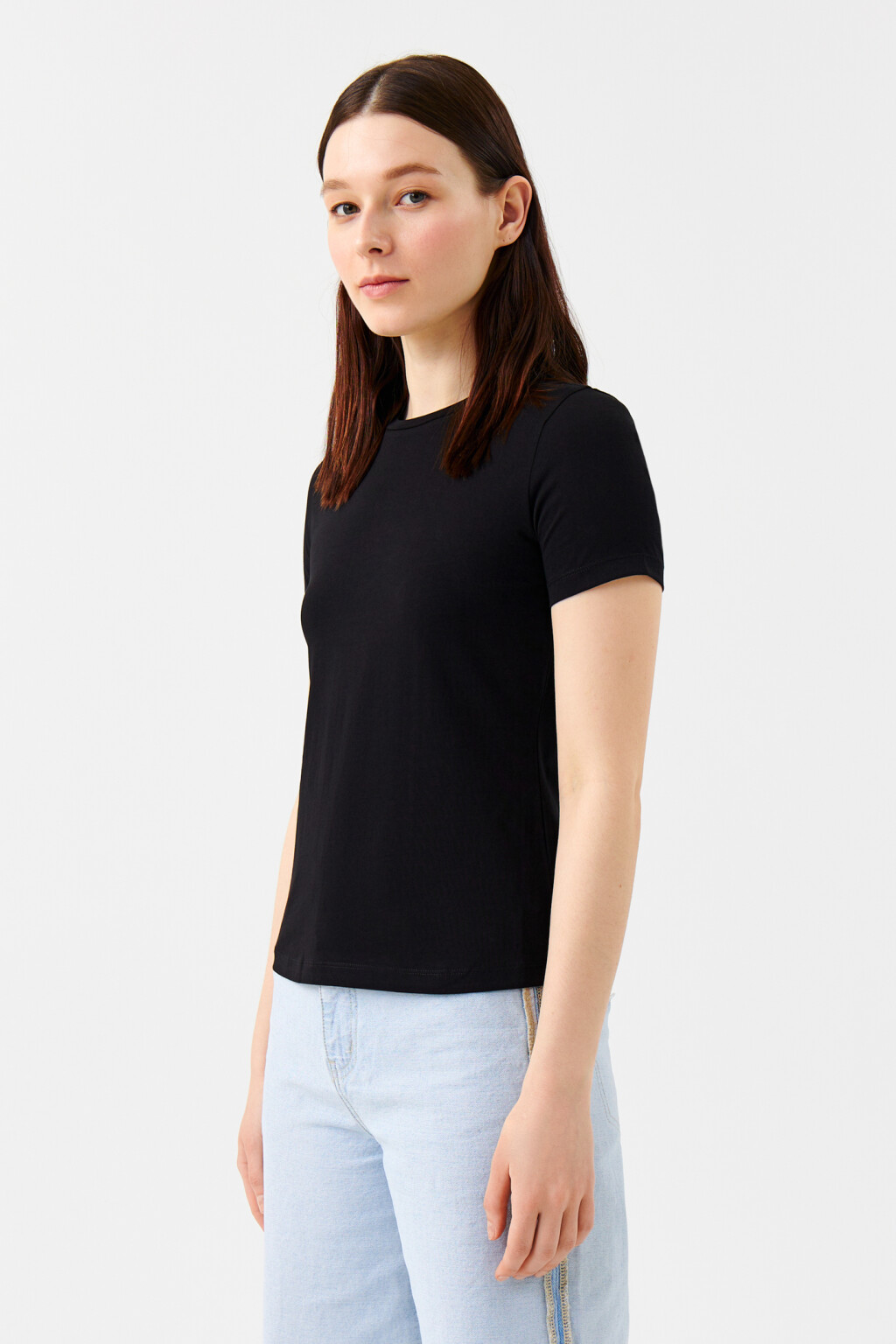 Футболка SLIM хлопковая базовая - цвет черный - 2