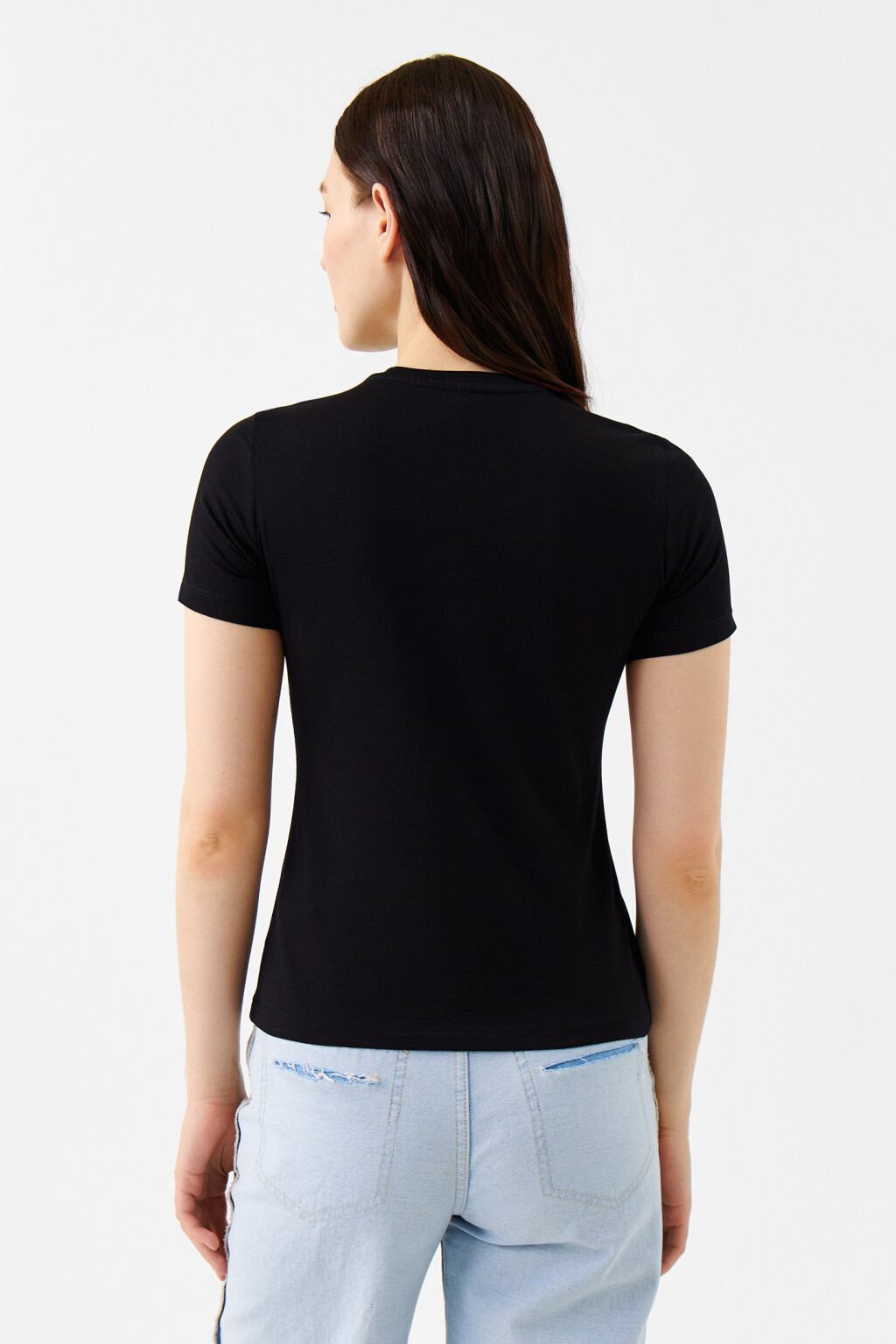 Футболка SLIM хлопковая базовая - цвет черный - 3