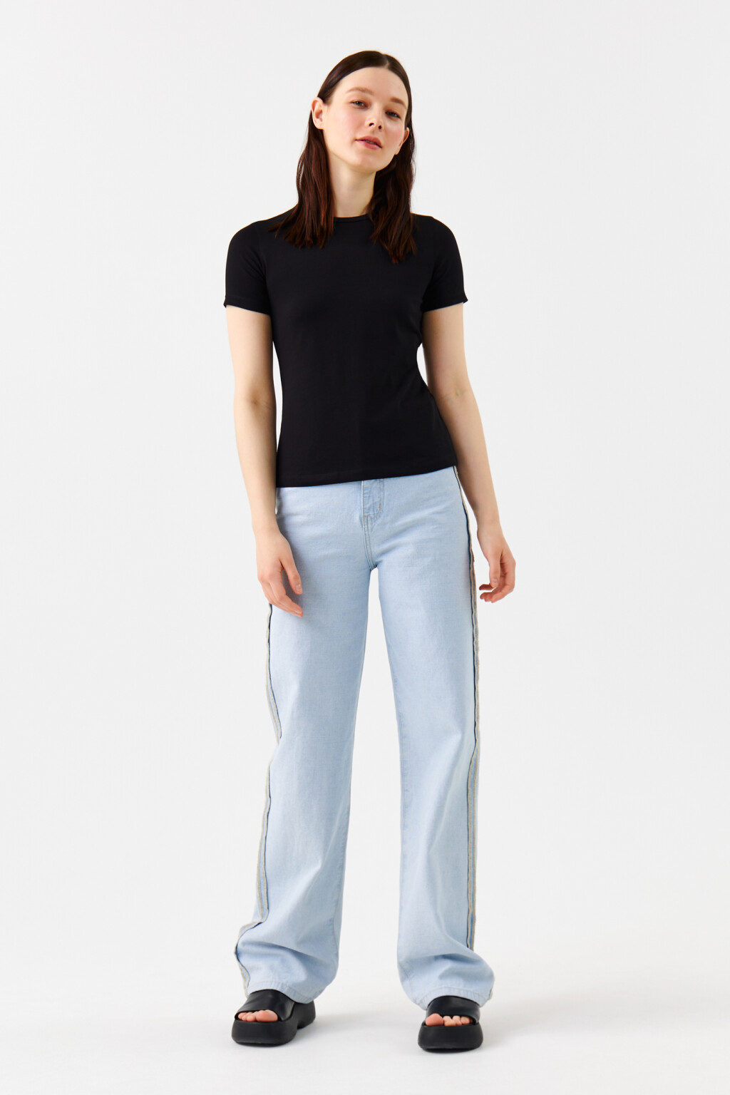 Футболка SLIM хлопковая базовая - цвет черный - 4