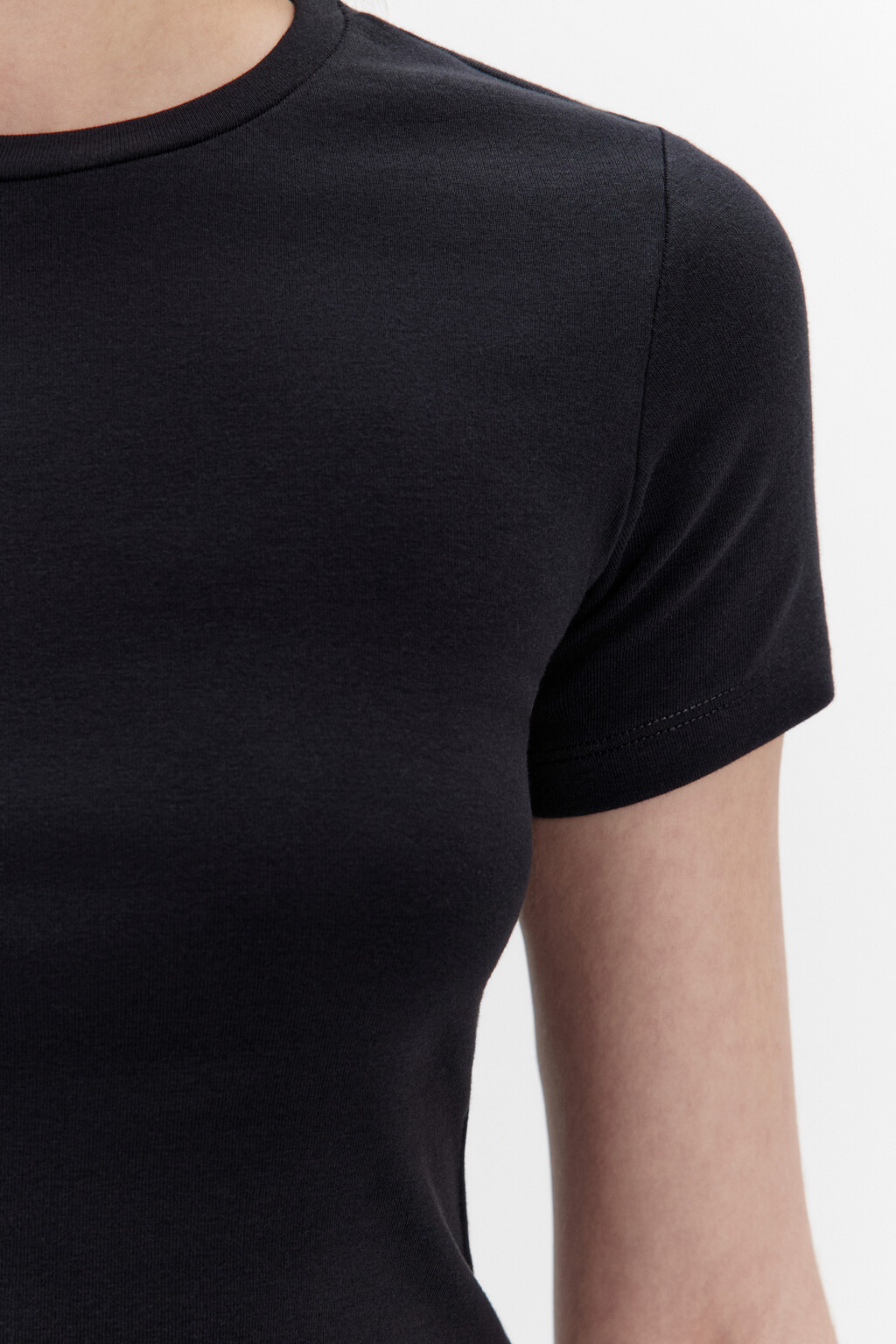 Футболка базовая облегающая - цвет черный - 7