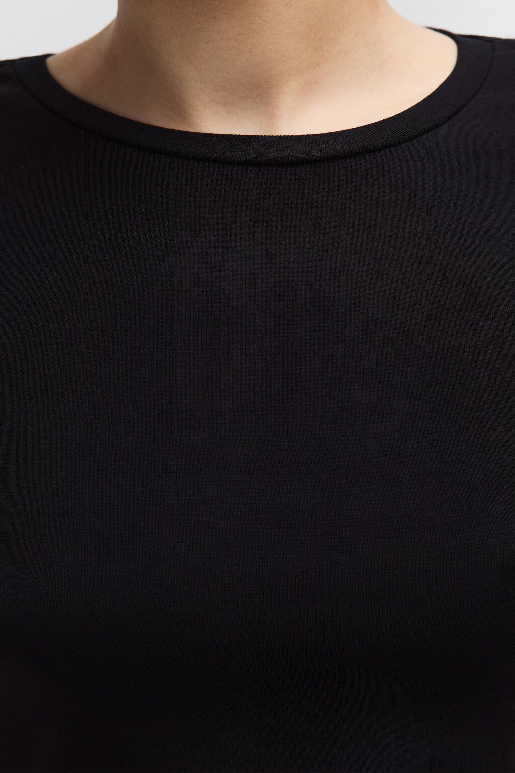 Футболка базовая облегающая - цвет черный - 5