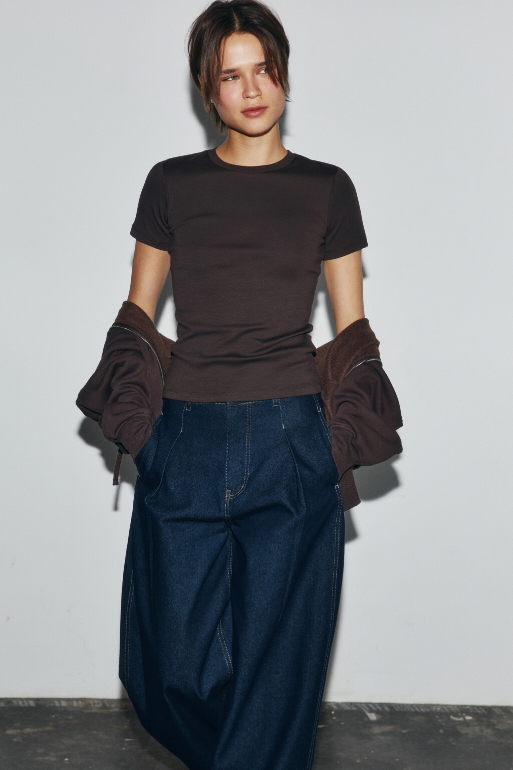 Футболка базовая облегающая - цвет коричневый - 2