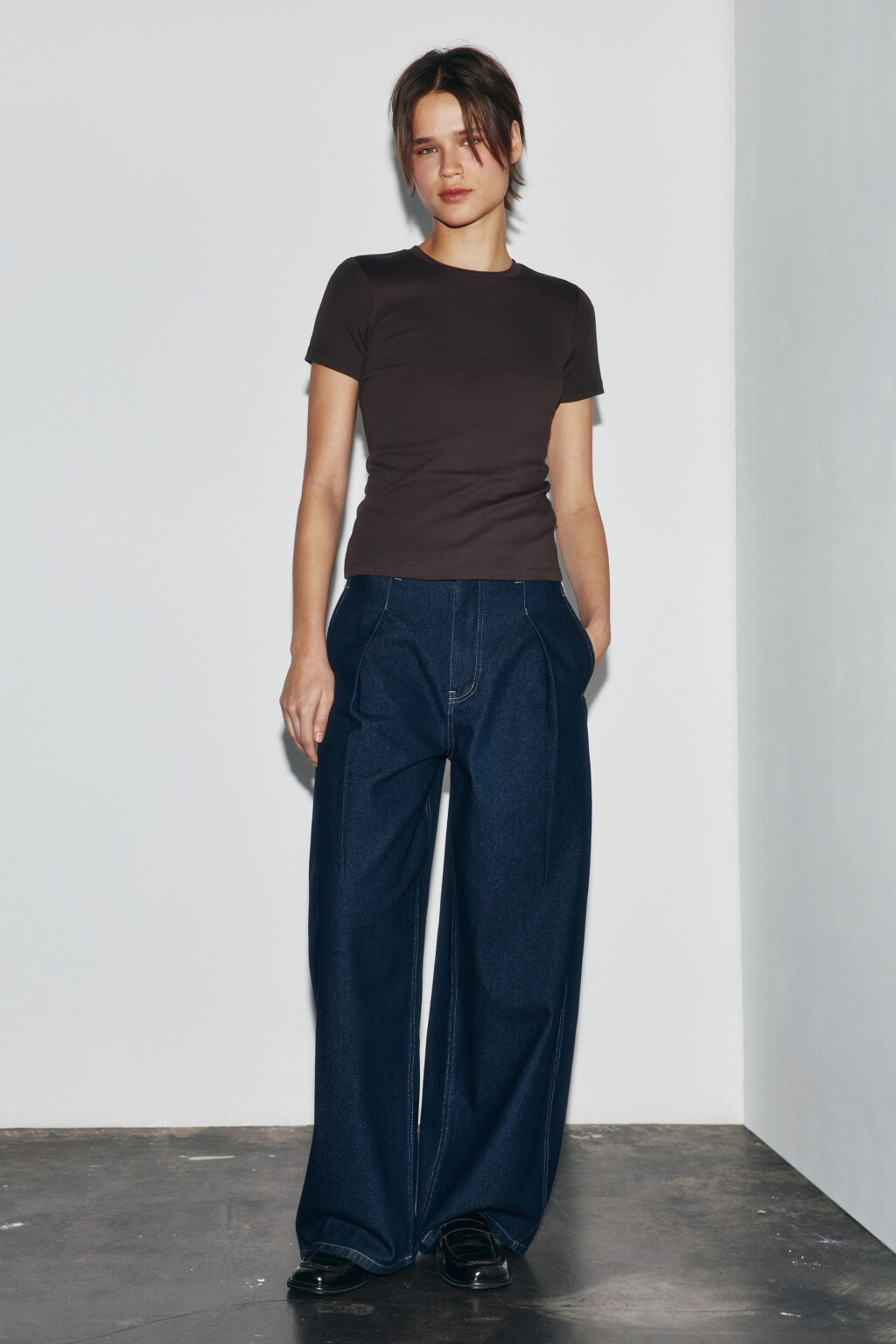 Футболка базовая облегающая - цвет коричневый - 5